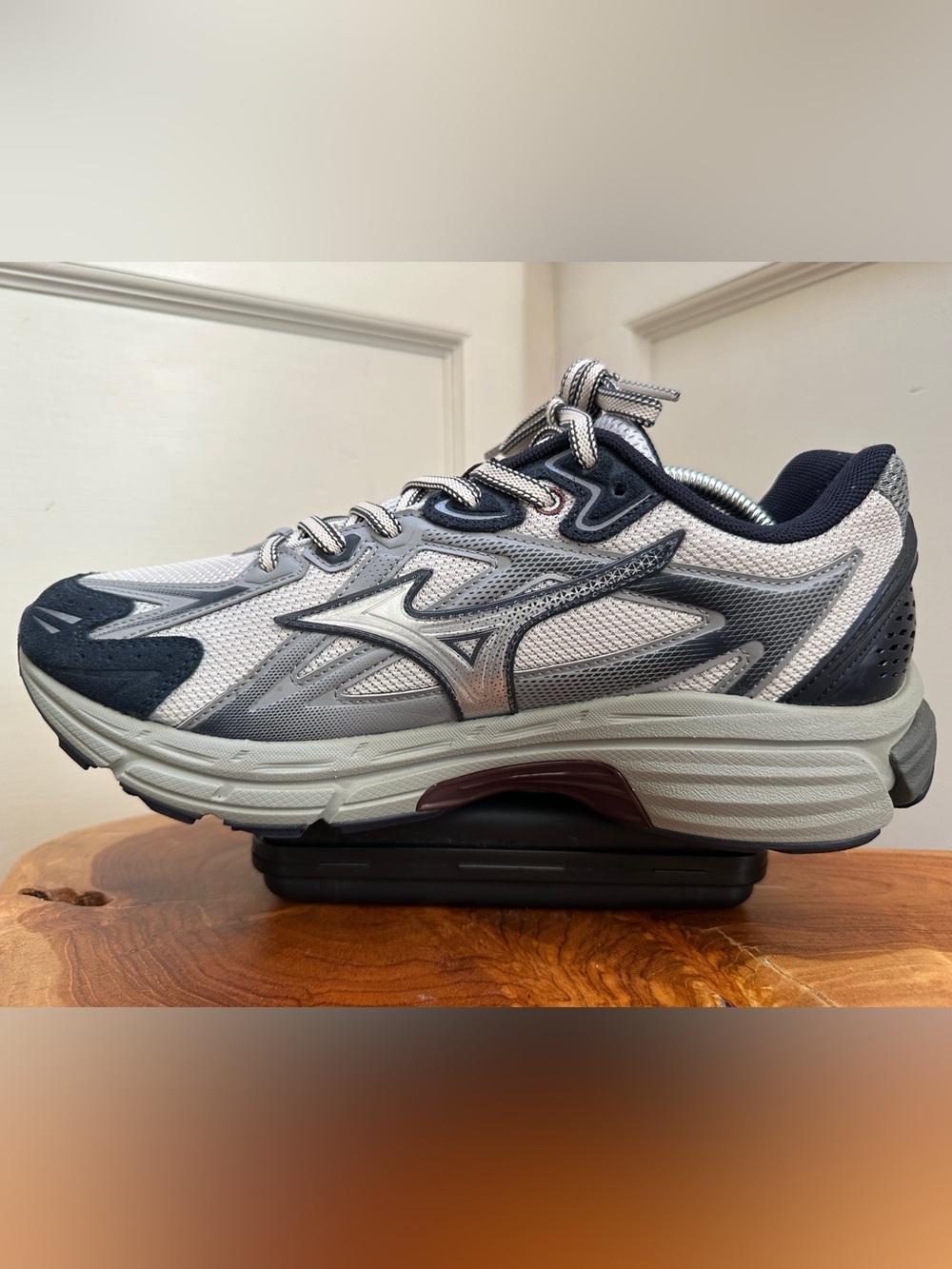 Mizuno Men's Athletic Running Shoes - Gray, Navy & Silver - Picture 5 of 9